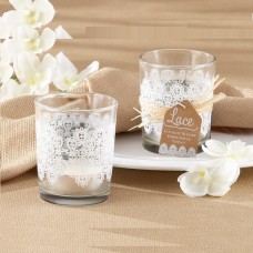 Lace Glass Tealight Holders