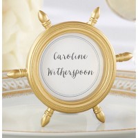Gold Rudder Plate Place Card Holders 